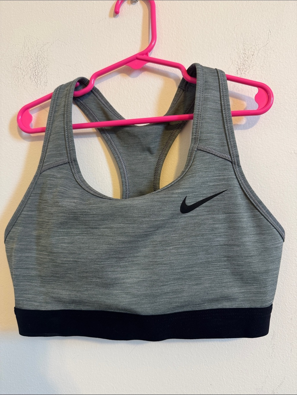 Nike Heather Gray Racerback Sports Bra with Black Band